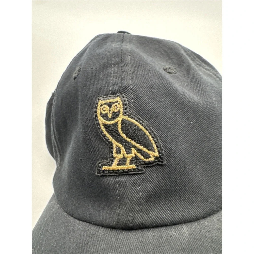 OVO October's Very Own Small Owl Logo Strapback Hat Black Gold